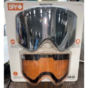 Spy Optic Mainstay Snow Goggles Black Mirror Lens with Bonus Low Light Lens NEW